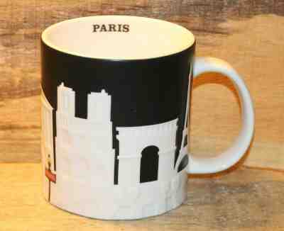Starbucks City Mug, PARIS, Relief Collection, Black-White, 16 oz. Minor Chip  - Sold on eBay Jan, 21st 2020 for $29.99