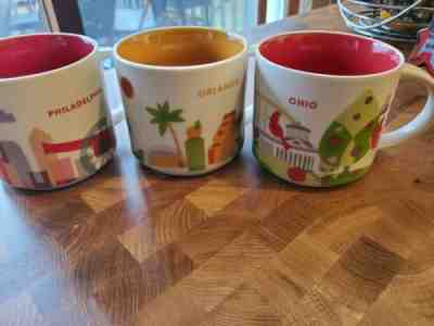 Starbucks you are here Philadelphia, Orlando, Ohio, coffee mugs  - Sold on eBay Jan, 21st 2020 for $20.00