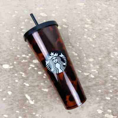 Starbucks Venti 24oz Tortoise Shell Acrylic Tumbler Cold Cup NWT Mocha Swirl - Sold on eBay Jan, 21st 2020 for $44.95