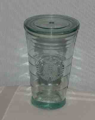 Starbucks Recycled Glass Tumbler Cold To Go Grande 16 oz. Spain with Lid PERFECT - Sold on eBay Jan, 21st 2020 for $21.99