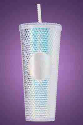 Starbucks 2019 Bling Platinum Iridescent Studded Cold Cup Silver Tumbler Venti - Sold on eBay Jan, 21st 2020 for $49.98