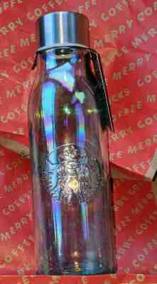 *NEW* Starbucks Glass Water Bottle, Iridescent, Holiday 2019! Free Shipping! - Sold on eBay Jan, 21st 2020 for $29.95