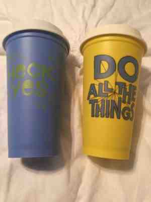 Starbucks "DO ALL THE THINGS"  And “Heck Yes” Reusable Plastic Coffee Cups BOTH - Sold on eBay Jan, 21st 2020 for $15.00