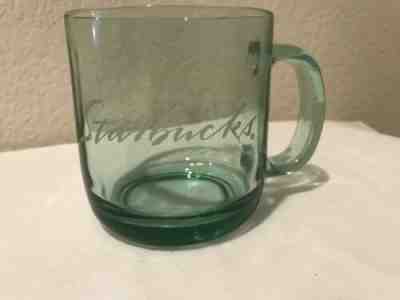 Starbucks Coffee Company Etched Clear Green Glass Mug Cup - Sold on eBay Jan, 20th 2020 for $15.99