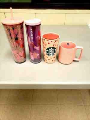 NWT Starbucks Valentines Day Tumbler Set Limited Edition 2020,  4 Pieces - Sold on eBay Jan, 23rd 2020 for $79.00