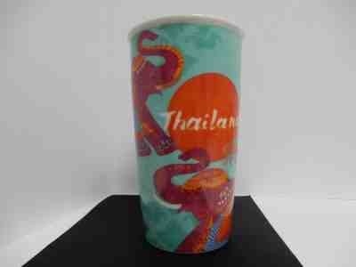 Rare STARBUCKS 2016 "Thailand" Elephants Tall Travel Coffee Mug Tea Cup 12 oz  - Sold on eBay Jan, 23rd 2020 for $17.75
