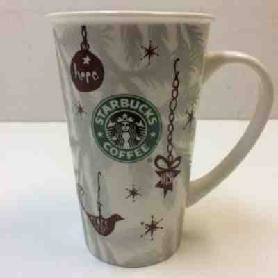 Starbucks 2010 Christmas Coffee Holiday Mug Red & White Tall 19oz Peace & Hope - Sold on eBay Jan, 23rd 2020 for $16.95