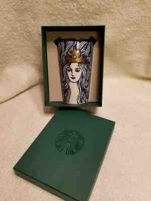 Starbucks 2016 Anniversary Blue Siren GOLD CROWN 12oz Ceramic Tumbler  Cup NWT - Sold on eBay Jan, 23rd 2020 for $55.00