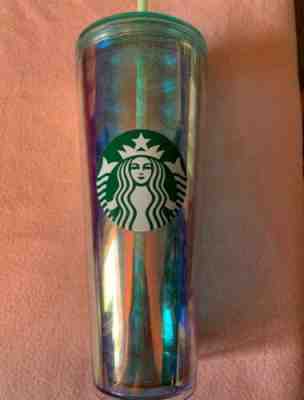 Starbucks Acrylic Iridescent Rainbow Siren Scales Cold Cup Mermaid Tumbler 24 oz - Sold on eBay Jan, 23rd 2020 for $25.00