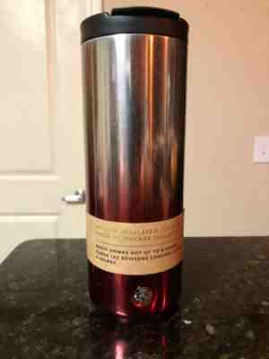 NWT Starbucks vacuum insulated tumbler Red Pink Stainless Steel 16oz Grande Hot - Sold on eBay Jan, 23rd 2020 for $15.50