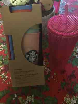 starbucks color changing cups set rare & studded neon pink cold tumbler - Sold on eBay Jan, 23rd 2020 for $60.00