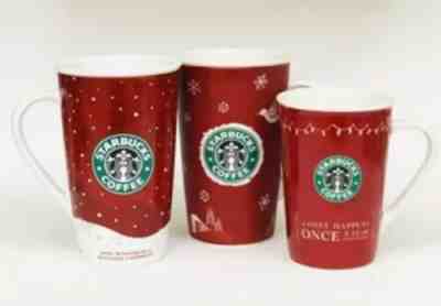 STARBUCKS 2005 2007 2008 Holiday Collection Set Of 3 Christmas Coffee Mugs - Sold on eBay Jan, 23rd 2020 for $29.95
