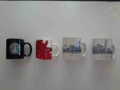 Lot of 4 Starbucks Coffee Mug Cup Holiday Barista San Diego Spokane city - Sold on eBay Jan, 23rd 2020 for $49.99