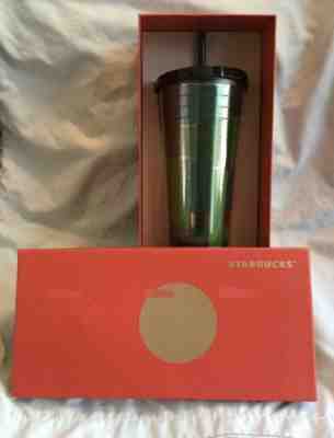 RARE 2012 Starbucks Venti Green Gold Metallic Tumbler Travel Cup Limited Edition - Sold on eBay Jan, 23rd 2020 for $19.99
