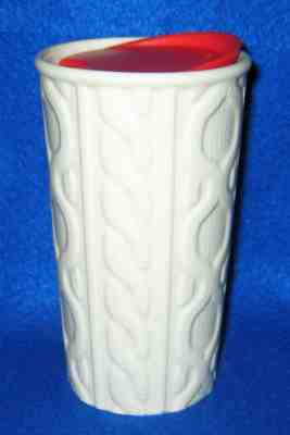 Starbucks 2016 Travel Tumbler White Cable Knit Sweater Ceramic Insulated Mug NEW - Sold on eBay Jan, 23rd 2020 for $24.00