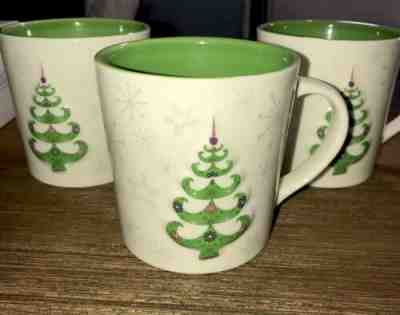 Starbucks 2006 Holiday Christmas Tree Coffee Mug- White Snowflakes  LOT OF 3 - Sold on eBay Jan, 23rd 2020 for $34.95