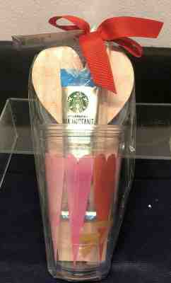 STARBUCKS 2019 VALENTINES REUSEABLE 16oz COLD CUP w/ ICE COFFEE SAMPLE NEW - Sold on eBay Jan, 23rd 2020 for $25.00
