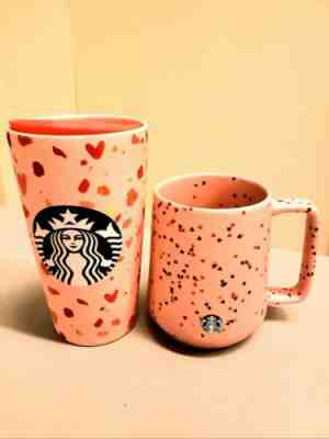 NWT Starbucks Valentines 2020 Tumbler Set Limited Edition 12oz Cup & 16oz Mug  - Sold on eBay Jan, 23rd 2020 for $32.00