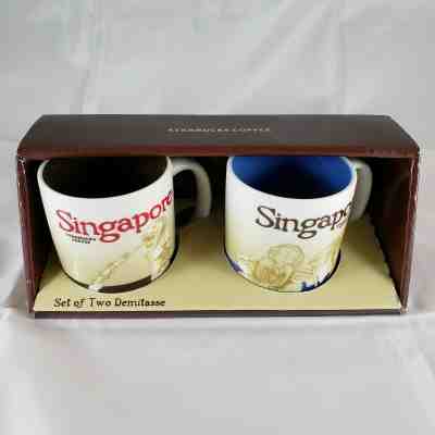Starbucks Brand New Set of Two Demitasse Singapore Mini Coffee Mugs 2011 3oz - Sold on eBay Jan, 23rd 2020 for $34.95