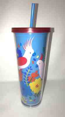 New Starbucks 2018 COLD CUP Summer Birds Cockatoo/Parrot Tumbler 24 fl oz Exotic - Sold on eBay Jan, 23rd 2020 for $28.49