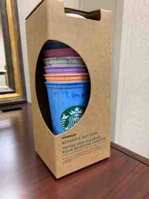 Starbucks Coffee Hot Cups 6 Packs New Colors  1 BOX Reusable With Lids NIB - Sold on eBay Jan, 23rd 2020 for $19.50