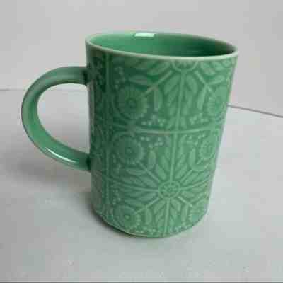 Starbucks Green Floral Stamped Coffee Mug - Sold on eBay Jan, 23rd 2020 for $18.00