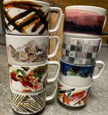 8 Starbucks Coffee Mugs Complete Artisan Series Collection BEAUTIFUL! - Sold on eBay Jan, 23rd 2020 for $99.00