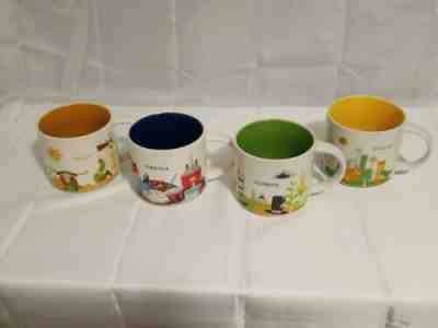 Lot Of Four Starbucks You Are Here Coffee Mugs - Sold on eBay Jan, 23rd 2020 for $34.99