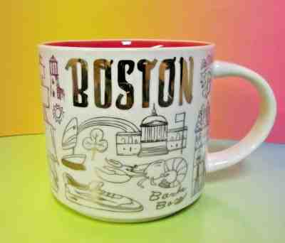 Starbucks BEEN THERE SERIES/ACROSS THE GLOBE~ BOSTON ~ White & Gold 14 oz Mug  - Sold on eBay Jan, 23rd 2020 for $42.50