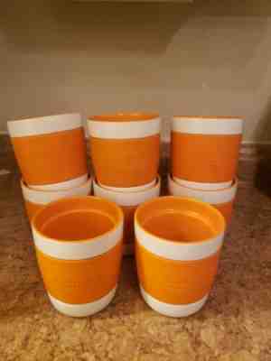 8 Starbucks 12 oz. Collection orange silicone white ceramic coffee cup mug 2009  - Sold on eBay Jan, 23rd 2020 for $30.00