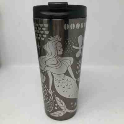 Starbucks Mermaid Holiday Travel Tumbler RARE Silver Black Crown Siren Coffee - Sold on eBay Jan, 23rd 2020 for $110.00