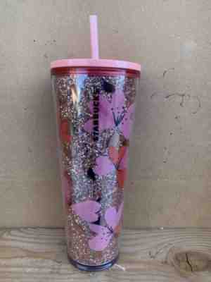 New STARBUCKS Valentines 2020 Sparkle TUMBLER HEARTS 24 OZ Cups Glitter - Sold on eBay Jan, 22nd 2020 for $18.75