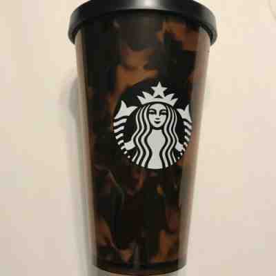 New Starbucks 16 oz Grande Mocha Swirl Tortoise Shell acrylic Cold Cup Tumbler - Sold on eBay Jan, 22nd 2020 for $25.99