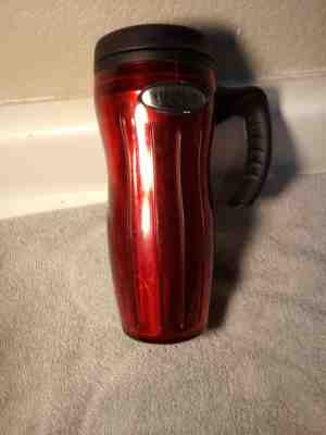 STARBUCKS  INSULATED TRAVEL COFFEE MUG RED BARISTA 2002 18 OZ--FREE SHIP - Sold on eBay Jan, 22nd 2020 for $24.19
