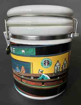 Starbucks Vintage Coffee Chaleur Canister D.Burrows Hopper Nighthawks Diner - Sold on eBay Jan, 22nd 2020 for $19.00