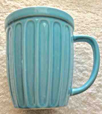 Starbucks Turquoise Blue Flower Pot Mug Cup Ceramic  Ribbed Fluted 2006 16 oz - Sold on eBay Jan, 22nd 2020 for $21.95