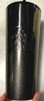NEW STARBUCKS COLD CUP SILVER/BLACK GLITTER STAINLESS STEEL TUMBLER 24 fl oz - Sold on eBay Jan, 22nd 2020 for $19.99