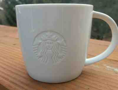STARBUCKS All White "G" Grande 16 OZ Mug 2010 SIREN MERMAID LOGO - Sold on eBay Jan, 22nd 2020 for $19.99
