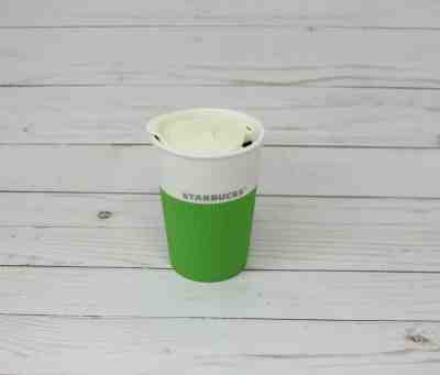 Starbucks Travel White Lime Tumbler Silicone Rubber Bone China 8 Oz Mug - Sold on eBay Jan, 22nd 2020 for $24.99