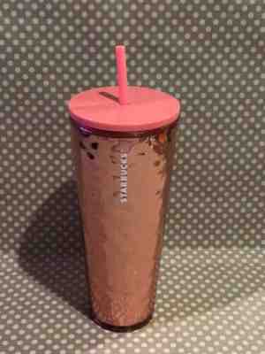 Starbucks Rose Gold Pink Mirror Reflective 2019 Holiday Venti Tumbler 24oz Cup - Sold on eBay Jan, 22nd 2020 for $32.00