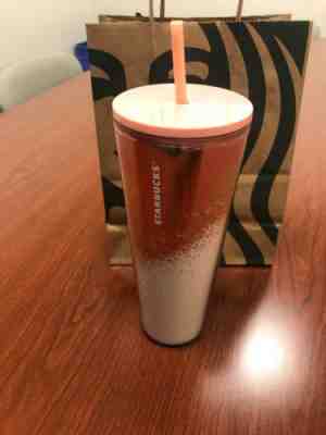 Starbucks Limited Winter Holiday 2019 Rose Gold Pink Cascading Snow Tumbler - Sold on eBay Jan, 24th 2020 for $25.00