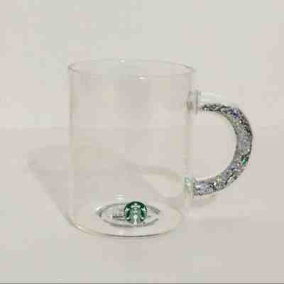 Starbucks Holiday Clear Glass Mug with Glitter Handle 2019 Limited Edition - Sold on eBay Jan, 24th 2020 for $49.00