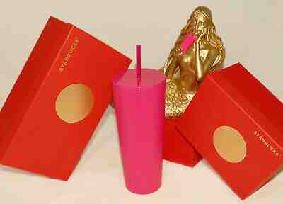 Starbucks ~ Pink Magenta Stainless Steel Double Wall Cold Cup Tumbler 16 oz *NEW - Sold on eBay Jan, 24th 2020 for $69.99