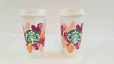 2 Starbucks Valentines Day Hot Reusable Recycle Cup Heart Pink Watercolor 2020  - Sold on eBay Jan, 24th 2020 for $15.26