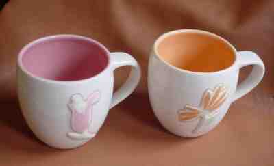 2006 Starbucks Spring Mug Collection ~ Relief Pink Tulip Flower ~ Orange Flower  - Sold on eBay Jan, 24th 2020 for $22.99
