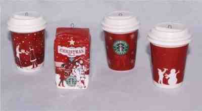 4 Starbucks Christmas Holiday Ornaments Collection 2004 2006 2007 SHIPS FREE - Sold on eBay Jan, 24th 2020 for $20.79
