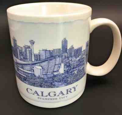 Starbucks City Mug Calgary Stampede City Architecture White Blue Ceramic 2006  - Sold on eBay Jan, 24th 2020 for $18.00
