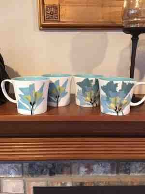 Starbucks Hand Painted Peindre A Main Pour Blue Flowers Coffee Mug Set of 4 MINT - Sold on eBay Jan, 24th 2020 for $54.95