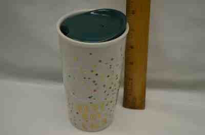 Starbucks 2015 Best Day Ever Ceramic Confetti Tumbler Coffee Travel Mug Lid 10oz - Sold on eBay Jan, 24th 2020 for $30.00