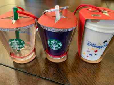 Disney Starbucks Ornaments (3) - Sold on eBay Jan, 24th 2020 for $29.99